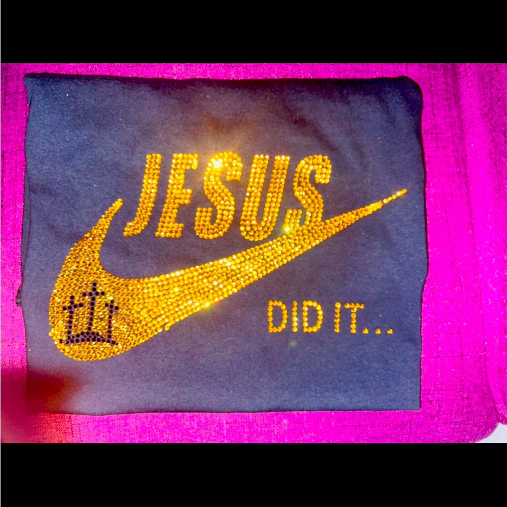 COPY - Crystal embellished Jesus tshirt!  Beautiful!